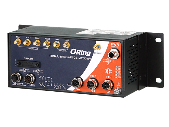 TDGAR-1083D+-D5GS-M12X-WV – Bộ định tuyến công nghiệp 5G EN50155