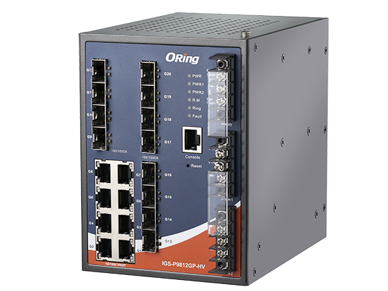 IGS-P9812GP – IEC 62443-4-2 Cyber-Secure Managed Industrial Gigabit Switch