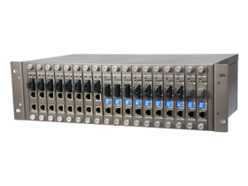 RMC-1000 – 18-Slot Industrial Rack-Mount Ethernet to Fiber Media Converter Chassis