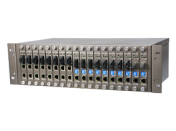 RMC-1000 – 18-Slot Industrial Rack-Mount Ethernet to Fiber Media Converter Chassis